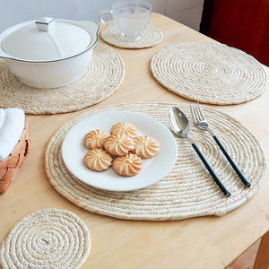 Phong Cách Hiện Đại Ngô Rơm Vỏ Dệt Vải Nơi Thảm Đế Lót Ly Cho Bàn Ăn Trang Trại Bảng Tops Của Nông dân - Product Image 3