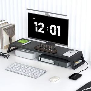 Support d'écran ergonomique avec port de charge USB, organiseur de bureau pour le travail et les jeux - Product Image 2