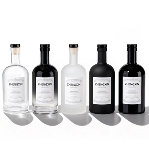Botella de Vidrio Nórdica Negra Esmerilada de 500ml/750ml para Ginebra, Licores <span class=keywords><strong>y</strong></span> Vodka Oslo - Product Image 3