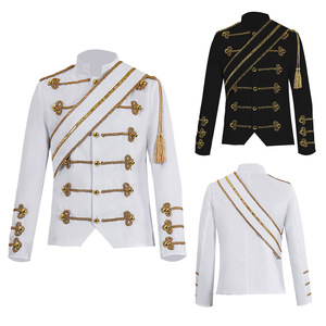 Traje de Lentejuelas de Color Blanco y Negro para Cantante Medieval, Actuación en Escenario, Estilo Rocker, Disfraz de Halloween Unisex de Poliéster - Product Image 6