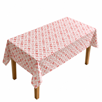 Nappe en PEVA rose et blanche à motif losanges, 90 x 132 pouces, imperméable et résistante à l'huile, pour fête de baby shower