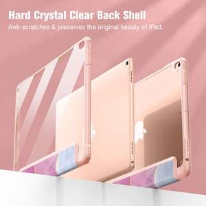 เคสแบบพับสามตอนสำหรับ <span class=keywords><strong>iPad</strong></span> Pro 10.5 นิ้ว/Air3 10.5 นิ้ว และ <span class=keywords><strong>iPad</strong></span> 10.2 นิ้ว ปี 2019/2020/2021 เคส <span class=keywords><strong>iPad</strong></span> พร้อมฝาปิดอะคริลิกลายหินอ่อนสีม่วงไลแลค - Product Image 3