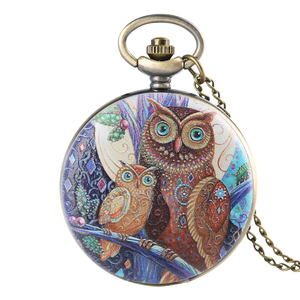 <strong>Old</strong> Style Full Hunter Steampunk Antique Necklace Watch Cartoon Animal Owl Pocket <strong>Clock</strong> With Chain - Product Image 5