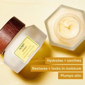 Crema facial de larga duración de etiqueta privada para piel seca Miel de ceramida ultra hidratante y antioxidante infundida con perla y manteca de karité - Product Image 3