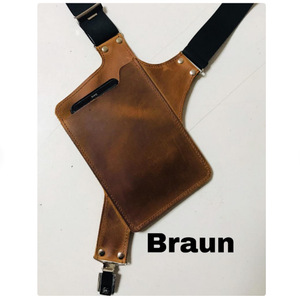 Hot-selling cross-border e-commerce genuine leather mobile phone <b>bag</b>/strap, DSLR <b>camera</b> pocket, 3C product pocket, mobile phone - Product Image 5