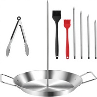 Poêle à shawarma et à gyros en acier inoxydable avec broche verticale à 5 pointes (6"-14") compatible four/grill