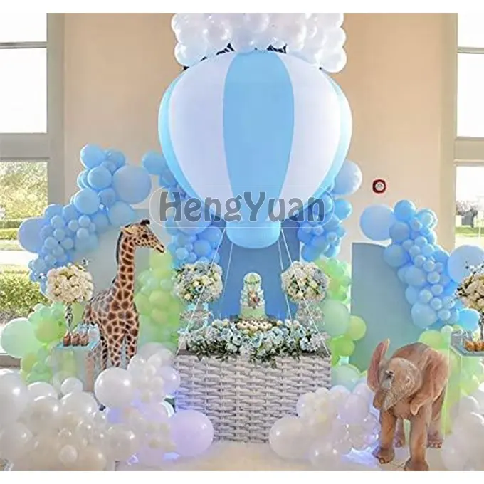 Precio al por mayor 3ft/5ft medio globo de aire caliente con soporte PVC inflable globo colgante para fiesta de bienvenida al bebé