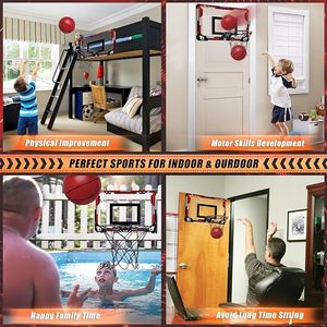 Mini panier de basket-<span class=keywords><strong>ball</strong></span> intérieur pour enfants avec 4 balles pliable sur la porte ventilateur panneau arrière jouets de jeu en plein air - Product Image 6