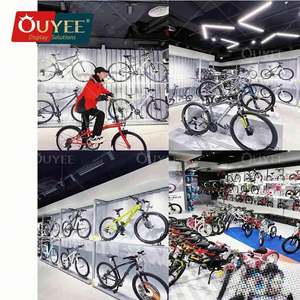 Casco montado en la pared, muebles de exhibición, sala de exposición de bicicletas, diseño de interiores, tienda minorista de ciclismo con soporte de suelo - Product Image 2