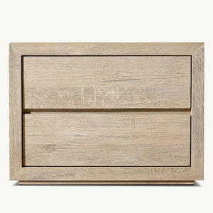 Modern Reclaimed Oak Nightstand with Storage <strong>Thin</strong> Frame Closed <strong>Bedside</strong> <strong>Table</strong> Solid Wood Bedroom Furniture - Product Image 6