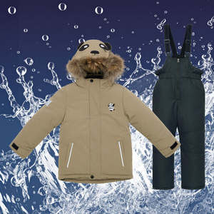 Pantalon à bretelles coupe-vent, imperméable, chaud et résistant à l'usure pour garçons de 2 à 6 ans, ensemble de <span class=keywords><strong>ski</strong></span> pour bébé avec fermeture à glissière - Product Image 1