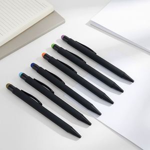 Low Price Custom Wholesale Office&Stationery Supplies Plastic <b>Pen</b> Black Soft Touch Screen <b>Pen</b> 2 in 1 <b>Ballpoint</b> <b>Pens</b> With Logo - Product Image 1