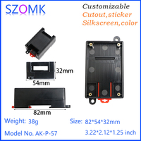 Boîtier de contrôle industriel 82*54*32mm en ABS, coque d'instrumentation pour carte PCB, rail DIN, module d'isolation de sécurité électrique PLC, boîtier en plastique