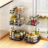 Étagère rotative ronde pour bouteilles d'épices, support de rangement pour bocaux d'épices de cuisine, tiroir Lazy Susan Under Cabinet Spice Rack Organizer