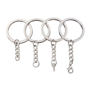PK-PD484-487 25mm 30mm <strong>Split</strong> Flat Key Ring Zinc Alloy &amp; Stainless Steel <strong>Keychain</strong> Accessories with Silicone Chain for <strong>Keychain</strong> - Product Image 1