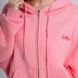 Ensemble de Survêtement Oversize Femme, Veste à Capuche à Fermeture Éclair Dorée Intégrale et Pantalon de Survêtement Droit, Doublure Polaire, Deux Pièces pour Gym et Course - Product Image 2