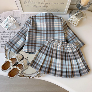 Conjunto de Ropa de Invierno para Niñas, Estilo Moderno y Elegante, Conjunto de 2 Piezas, Abrigo y Falda Plisada, Conjunto de Ropa para Bebés de 90-140 cm - Product Image 2