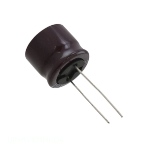 Condensador de Aluminio de Canal del Fabricante UPM1V821MHD6, 820 uF, 20%, 35V, Radial TH, de Orificio Pasante - Product Image 1