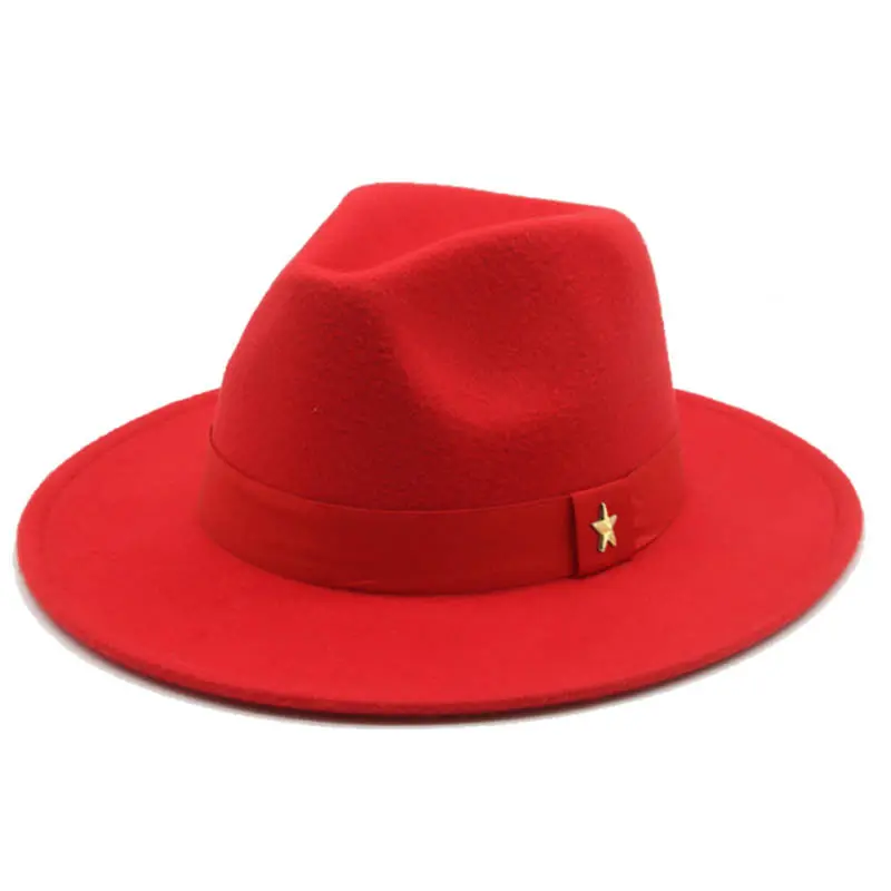 2023 topi Fedora untuk pria wanita flanel topi Fedora dengan tepian lebar dua warna grosir