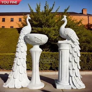 Pot de fleurs de paon sculpté à la main, Sculpture de personnages, grand Vase de planteur en marbre, grands Pots de fleurs - Product Image 5