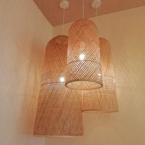 Lámparas Colgantes Redondas de Bambú Hechas a Mano con LED E27 para Hogar, Casa de Huéspedes, Cafetería, Vestíbulo, Escalera, Cobertura de 10-15 m² - Product Image 1