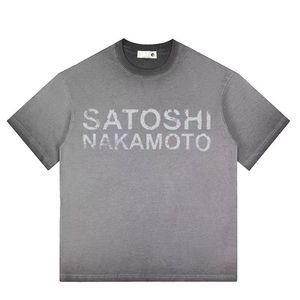 T-shirt à manches courtes SATOSHI NAKAMOTO pour hommes et femmes, marque tendance, classique, rétro, avec impression de lettres - Product Image 3