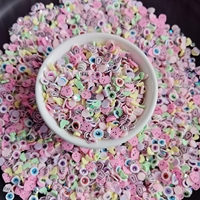 Yeux de fantôme roses, strass en forme de chauve-souris, mélange de paillettes en argile polymère pour Halloween, pour projets de bricolage, projets de shaker, fournitures pour slime