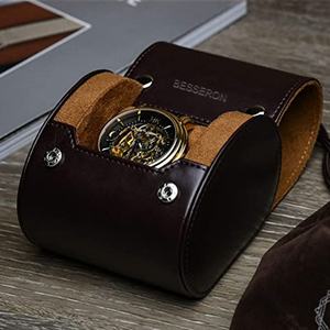 Wholesale High Quality <b>Leather</b> Brown Blue <b>Black</b> 1 or 2 <b>Watches</b> 3 <b>Watches</b> Professional Rolling Organizer <b>Watch</b> Roll case - Product Image 4