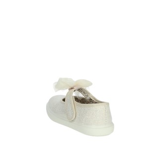 Ballerine alla moda scarpe di tela bianche/oro 701 2041 - Product Image 2
