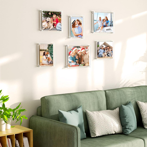 Rõ Ràng <span class=keywords><strong>Acrylic</strong></span> Khung Hình Cho Tường Hiện Đại Không Khung Hình Ảnh Lucite Trong Suốt Hình Khối Vuông Nổi Treo Khung Ảnh - Product Image 4