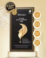 JMSOLUTION BE NATURE Masque Visage Coréen en Coton Illuminateur, Réduction des Taches Brunes, Hydratant, Essence d'Eau, Éclat Radiant