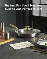 Set Peralatan Masak Titanium Murni Modern dengan Tutup Kaca 6-Piece Frying Pan Collection, Cocok untuk Kompor Gas & Induksi, Aman untuk Mesin Cuci Piring & Oven