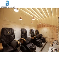 Ensemble de meubles de spa personnalisés, design intérieur de salon de beauté écologique et durable, vitrine de présentation de salon