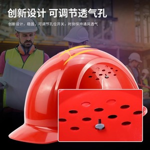 Casque de sécurité standard national L99RS, casque rigide respirant à capuchon rouge pour les superviseurs de chantier, les électriciens et les projets - Product Image 3
