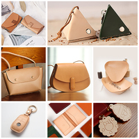 Kulit Sapi Asli Full Grain Vegetable Tanned DIY Pre-cut Vachetta Bahan Kerajinan Kulit Buatan Tangan Anti-Pil, Ketebalan Sesuai Pesanan