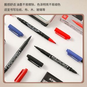 Lot de 10 stylos d'écriture à double pointe en encre noire, marqueurs permanents en plastique de taille moyenne pour CD - Product Image 3