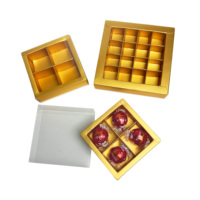 Boîtes à chocolats et bonbons personnalisées en papier écologique avec insert divisé, finition dorée mate, feuille de plastique PVC, vente en gros