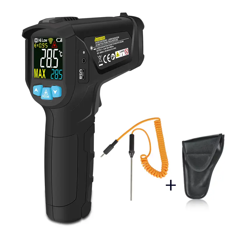 Termômetro industrial digital, termômetro pirômetro digital profissional ir laser arma termômetro para indústria sem contato