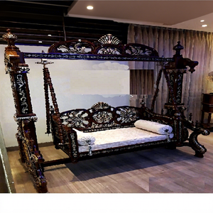 Handicraft Brown Finish Jhula <b>for</b> Living Area Indian Solid Teak Wood <b>Swing</b> <b>for</b> Luxury Home Decor Manufacturer Exporter <b>For</b> USA - Product Image 1