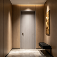 Porte en bois massif pour chambre à coucher, avec quincaillerie, porte intérieure, en bois massif blanc cristal de carbone, style vintage