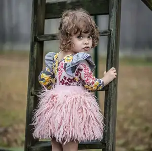 Ivy40023A Europeo di Modo Del Bambino Delle Ragazze Del Tutu Del Pannello Esterno Sveglio Della Pelliccia Del Faux di Inverno Dei Capretti Delle Ragazze Mini Gonne