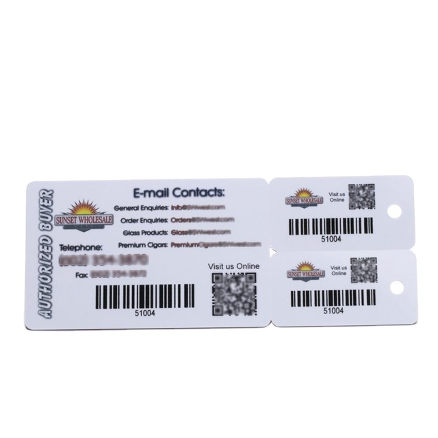 Custom Printing Plastic Combo Card PVC Gym Membership Card Barcode Key Tag With QR Code