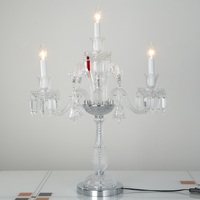 Lampe de table en cristal K9 vert vintage, style bougie, pour hôtel, banquet, mariage, décoration de villa