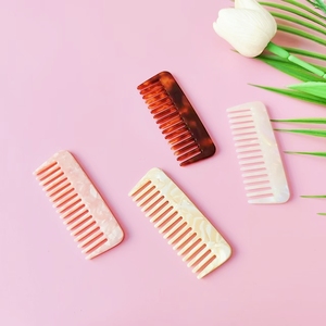 Qianjin biểu tượng tùy chỉnh Acetate Mini rộng răng lược cá nhân Detangling Tóc Lược cho phụ nữ - Product Image 2