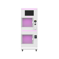 Machine à laver les casques électriques double cabine 1300W, désinfection à la vapeur UVC, stérilisation à 99,9%, distributeur commercial libre-service large