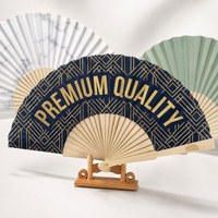 Kipas Tangan Lipat Kayu Custom Logo Cetak Grosir untuk Acara Bisnis, Pesta, Promosi, Hadiah Portabel, Grosir Langsung dari Pabrik