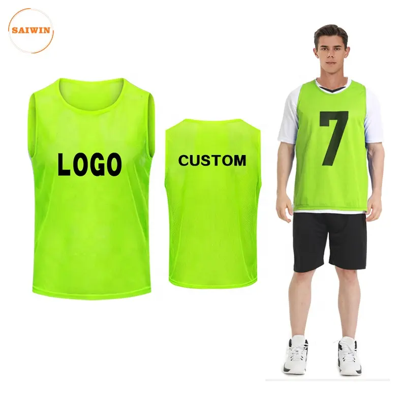 Custom futebol bibs futebol Training Bibs respirável pinnies futebol colete pequeno colete Mesh Football Training Vest