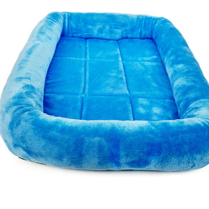 Lit pour chien en velours cristal, rectangulaire, rembourrage en fibre de polyester, lavage à la main, rose rouge, gris, vert fluorescent, bleu, couleur café - Product Image 3