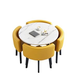Table à manger classique de luxe en marbre noir coréen, <span class=keywords><strong>italien</strong></span>, de Dubaï, aspect naturel, 412 places - Product Image 1