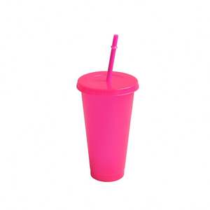 Colorful BPA-Free Plastic Tumbler <b>Mug</b> <b>with</b> <b>Lid</b> and Straw Direct Drinking Leak-Proof for Parties Adults Outdoor Use - Product Image 4